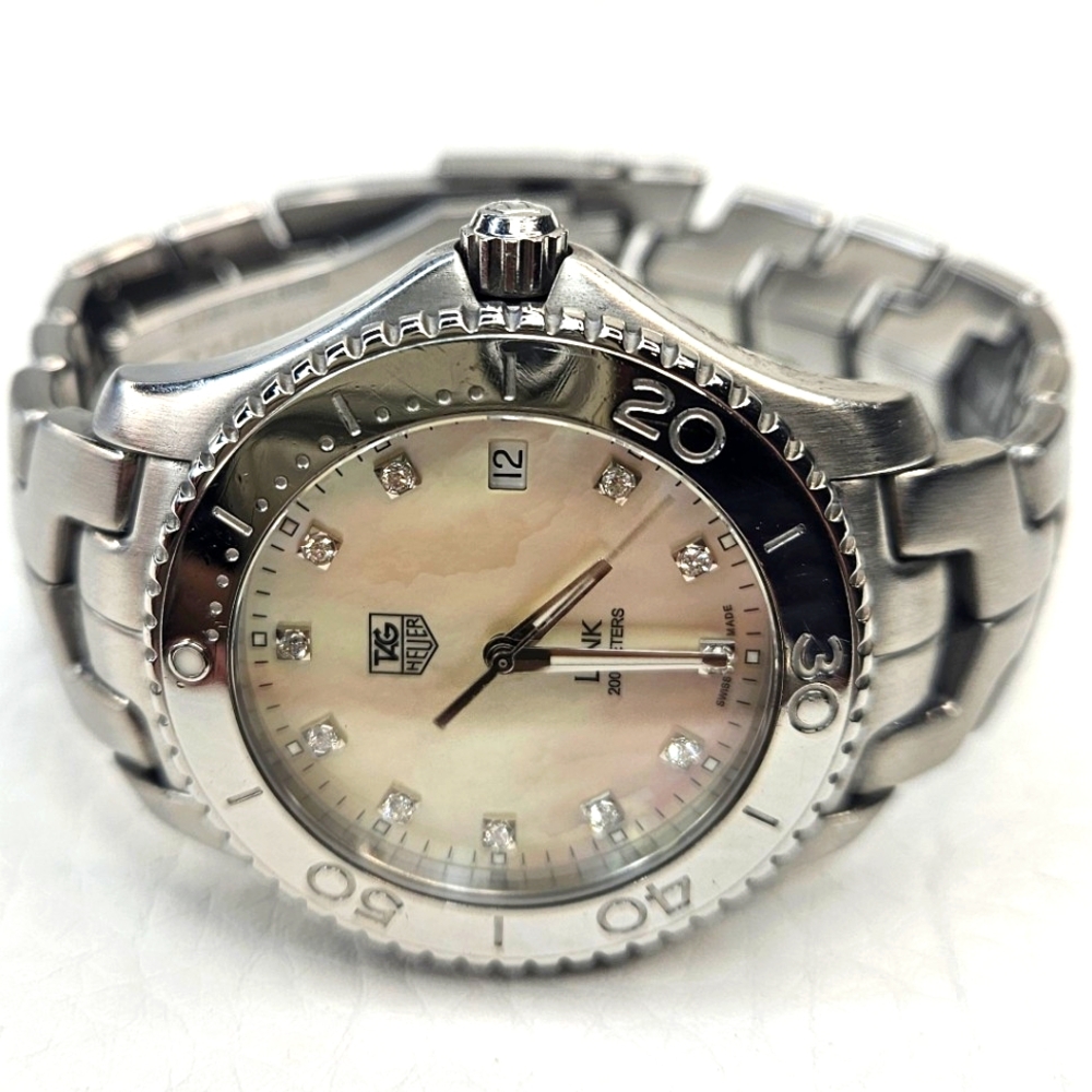 AUTHENTIC TAG Heuer Link Quartz Men’s Watch 40mm MOP & Diamonds